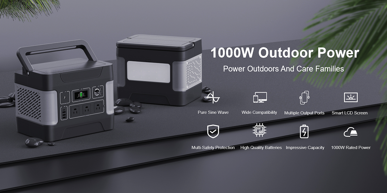 मोबाइल चार्ज गर्नको लागि 1000W डीप साइकल सौर्य जेनेरेटर